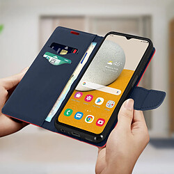 Avizar Étui Samsung Galaxy A13 Clapet Portefeuille Fonction Support Vidéo Rouge et Bleu pas cher