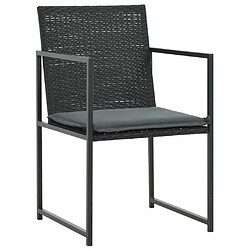 Avis Maison Chic Mobilier à dîner 7 pcs de jardin avec coussins - Ensemble table et chaises d'extérieur - Salon/Mobilier de jardin classique Résine tressée Noir -MN92926