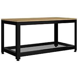 Maison Chic Table basse,Table Console Table d'appoint, Table pour salon Marron clair et noir 90x45x45 cm MDF et fer -MN75135