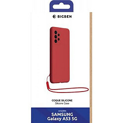 BIGBEN Coque pour Samsung Galaxy A53 5G Silicone + dragonne assortie Rouge