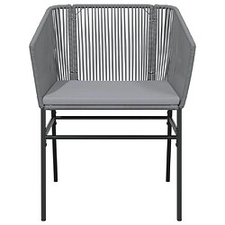 Acheter vidaXL Chaises de jardin lot de 2 avec coussins gris résine tressée