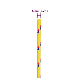 vidaXL Corde de bateau Jaune 6 mm 500 m Polypropylène pas cher