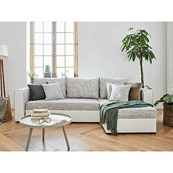 Bestmobilier Opale - canapé d'angle réversible 4 places - convertible - avec coffre - en tissu et simili