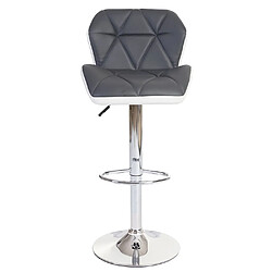 Avis Decoshop26 Lot de 2 tabourets de bar avec repose-pieds synthétique gris et blanc TAB04022