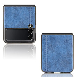 Coque en TPU + PU ligne de couture bleu pour votre Samsung Galaxy Z Flip3 5G