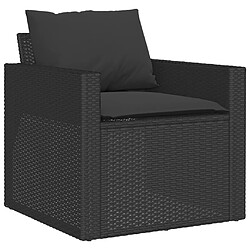 Avis vidaXL Salon de jardin 4 pcs avec coussins noir résine tressée