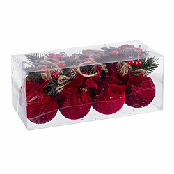 BigBuy Christmas Boules de Noël Multicouleur Bordeaux Velours côtelé Foam 6 x 6 x 6 cm (8 Unités)