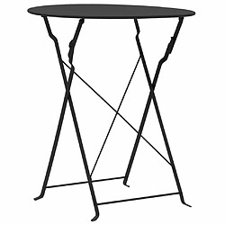 Maison Chic Mobilier de bistro et chaises de jardin 3 pcs Acier Noir -GKD741147