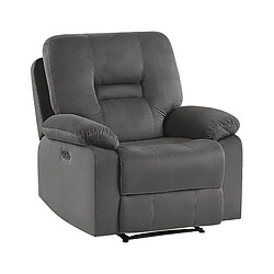 Beliani Fauteuil BERGEN LED Velours Gris foncé