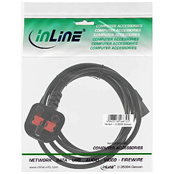 Avis Câble d'alimentation InLine® UK / England à 3 broches IEC C13, noir, H05VV-F, 3x1.00mm², 5m