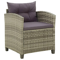 Maison Chic Chaise de jardin avec coussin - Fauteuil d'extérieurs Résine tressée Gris -MN62656