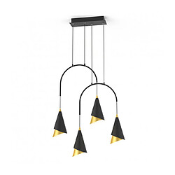 Luminaire Center Suspension moderne Raalto Noir en aluminium et acrylique