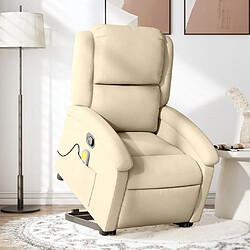 Maison Chic Fauteuil Relax pour salon, Fauteuil inclinable de massage Crème Tissu -GKD30464