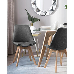 Beliani Chaise de salle à manger DAKOTA II Set de 2 Tissu Gris foncé