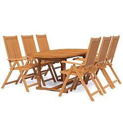 vidaXL Ensemble à manger de jardin 7 pcs Bois d'acacia massif