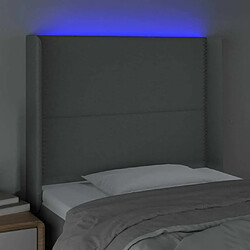 Avis Maison Chic Tête de lit moderne à LED lumineuse pour chambre - Décoration de lit Gris clair 93x16x118/128 cm Tissu -MN11906