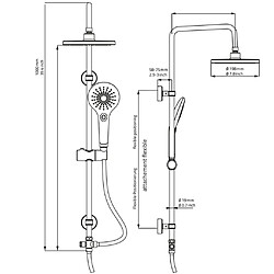 RIDDER Jeu de douche et pomme de douche massante Bahamas chromé 91440 pas cher