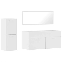 vidaXL Ensemble de meubles de salle de bain 3 pcs blanc brillant