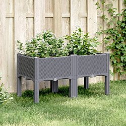 vidaXL Jardinière avec pieds bleu gris 80x40x42 cm PP