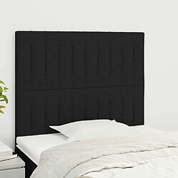 Maison Chic Lot de 2 Têtes de lit design pour chambre - Décoration de lit Noir 100x5x78/88 cm Tissu -MN14369