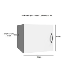 Inside 75 Surmeuble colonne de rangement LUND blanc mat largeur 40 x 54 cm profondeur.