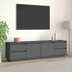 Maison Chic Meuble TV scandinave - Banc TV pour salon Gris 176x37x47,5 cm Bois de pin massif -MN91334