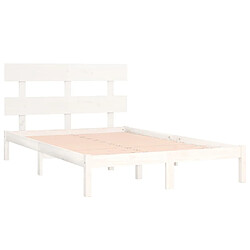 Avis vidaXL Cadre de lit sans matelas blanc 180x200 cm bois massif