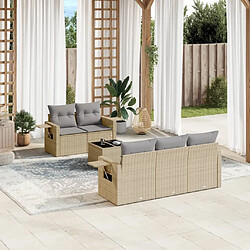 Maison Chic Salon de jardin avec coussins 6 pcs | Ensemble de Table et chaises | Mobilier d'Extérieur beige résine tressée -GKD12232