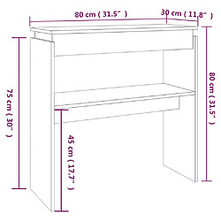 vidaXL Table console Chêne marron 80x30x80 cm Bois d'ingénierie pas cher