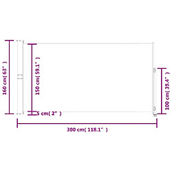 vidaXL Auvent latéral rétractable de patio 160 x 300 cm Gris pas cher