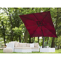 Acheter Beliani Parasol de jardin carré 250 x 250 cm bordeaux MONZA