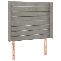 Maison Chic Tête de lit scandinave avec oreilles,meuble de chambre Gris clair 93x16x118/128 cm Velours -MN51662