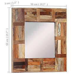 vidaXL Miroir mural Bois massif de récupération 50x50 cm pas cher