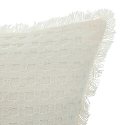 Pegane Lot de 2 Coussins en coton coloris blanc ivoire - Longueur 50 x Profondeur 10 x Hauteur 30 cm