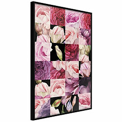 Paris Prix Affiche Murale Encadrée Floral Jigsaw 20 x 30 cm Noir