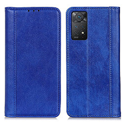 Etui en PU texture litchi, auto-absorption magnétique avec support, bleu pour votre Xiaomi Redmi Note 11 Pro 5G (Qualcomm)/Note 11 Pro 4G (MediaTek)