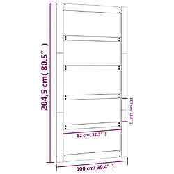 vidaXL Porte de grange 100x1,8x204,5 cm Bois massif de pin pas cher