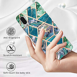 Coque en TPU 2,0mm, IMD, motif marbre, électroplaqué bleu vert pour votre Samsung Galaxy A02/M02