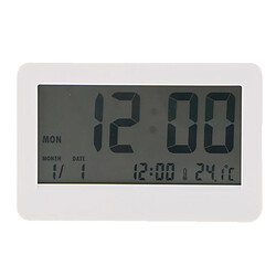 Avis grand calendrier numérique lcd réveil température snooze table horloge blanc