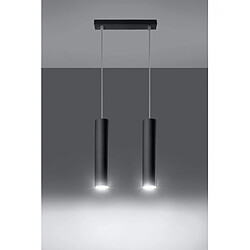 Avis Luminaire Center Suspension LAGOS acier noir 2 ampoules