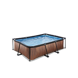 EXIT Piscine Wood 220x150x65cm avec pompe filtrante - marron