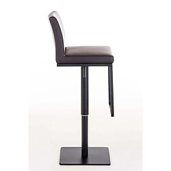 Avis Decoshop26 Tabouret de bar x1 avec repose-pieds plaque de base carrée en métal noir assise en PVC marron 10_0005302