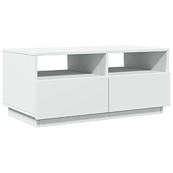 Avis ComfortXL Table Basse Avec Lumières LED Blanc 90x49x40 Cm