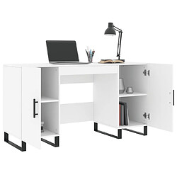 Acheter Maison Chic Bureau,Table de travail,bureau de travail pour chambre blanc 140x50x75 cm bois d'ingénierie -GKD18426