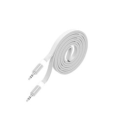 Wewoo 1M Audio Stéréo Câble 3.5mm blanc Aux Audiophile Grade Mâle à