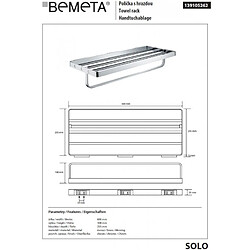 Bemeta - Maison De La Tendance Etagère, porte-serviettes SOLO en laiton chromé 60 x10,8 x25,5 cm