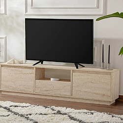 Hanah Home Meuble TV en aggloméré 168x43,5x12,5 cm Vanguard beige travertine.