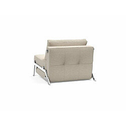 Inside 75 INNOVATION LIVING Fauteuil design SOFABED CUBED 02 CHROME Blida Sand Grey convertible lit 200*90 cm pas cher