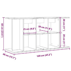 vidaXL Support d'aquarium chêne artisanal 120x40x60 cm bois ingénierie pas cher