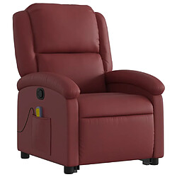 Avis vidaXL Fauteuil inclinable de massage Rouge bordeaux Similicuir